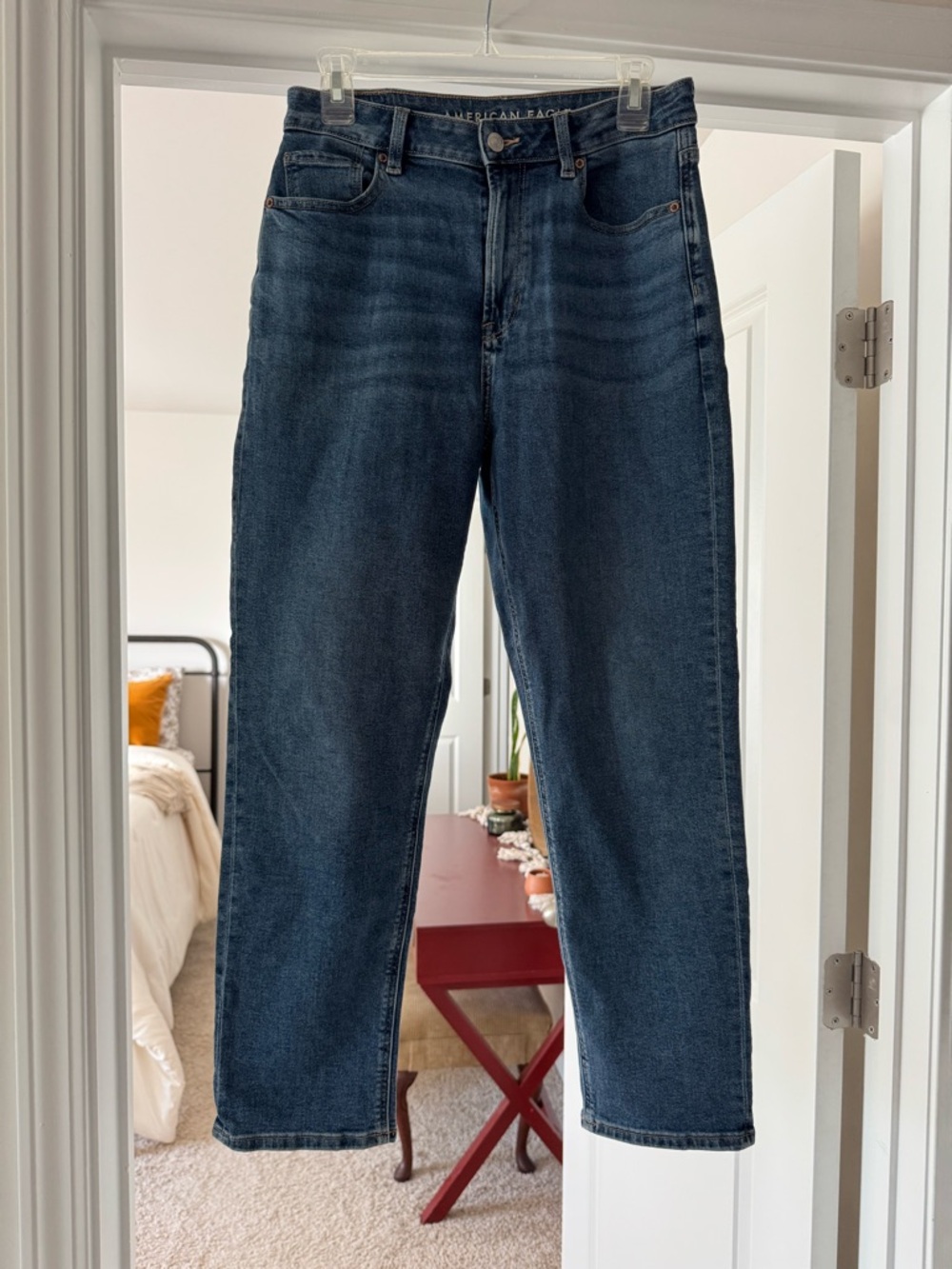 American Eagle Outfitters Women’s Dark Blue High Waisted Mom Jeans